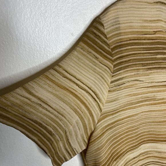 KD Spring Lagenlook Artsy Short Sleeve Top Tan V-Neck Shirt Lined Women’s XL‎ - Picture 6 of 16